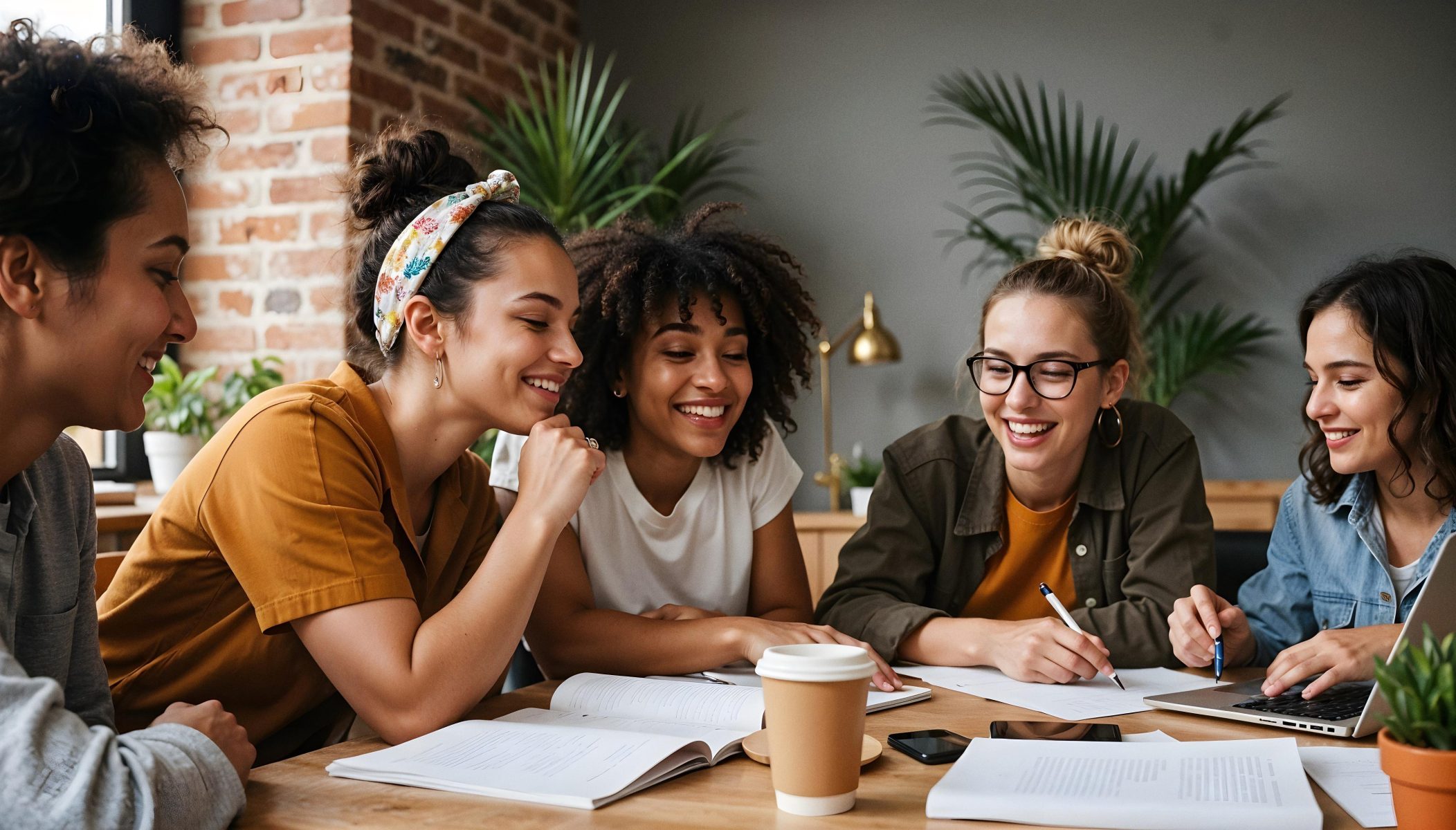 A diverse group of professional women collaborating in a bright, modern office setting, representing career pathways for women on the Gold Coast.